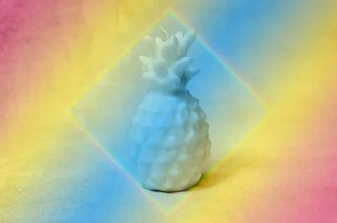White pine apple on white background. minimal food idea concept. Stock Photos