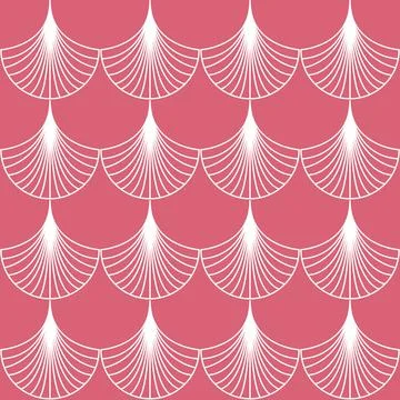White pink arabic simple seamless pattern, art deco arch vector illustration  Stockillustratie