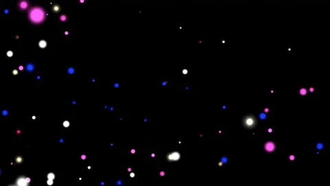 White-Pink-Blue colored particles flying, particles background. Video stock 223666434