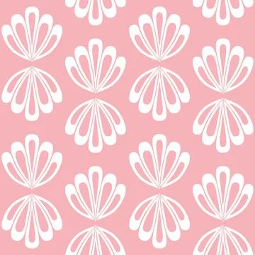White pink seamless pattern sea shell clam, creative background for textile 스톡 일러스트