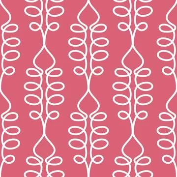 White pink seamless pattern twig plant abstract background for textile design Stock Illustration