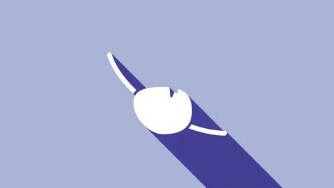 White Pirate eye patch icon isolated on purple background. Pirate accessory. 4K Stock Footage 148303951
