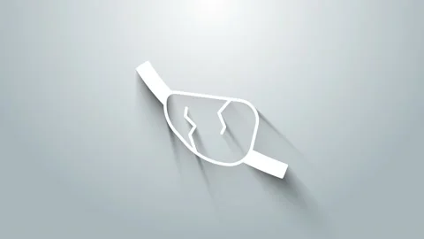 White Pirate eye patch icon isolated on grey background. Pirate accessory. 4K Stock Footage 156377244
