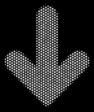 White Pixel Arrow Down Icon Stock Illustration