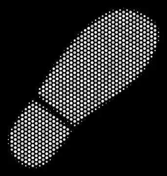 White Pixel Boot Footprint Icon Stock Illustration