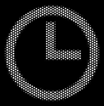 White Pixel Clock Icon Stock-Illustration