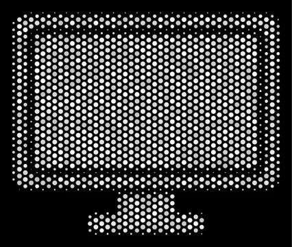 White Pixel Computer Display Icon Stock Illustration