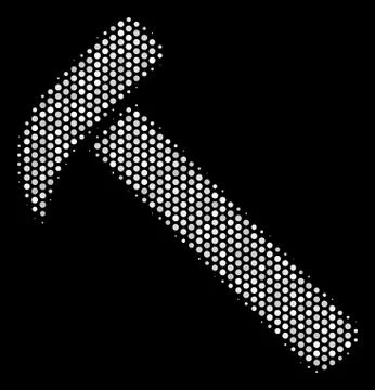 White Pixel Hammer Icon Ilustración de archivo