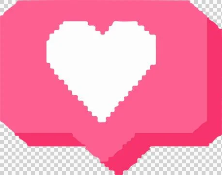 White pixel heart is floating in layered pink flat bubble with transparent Illustrazione stock