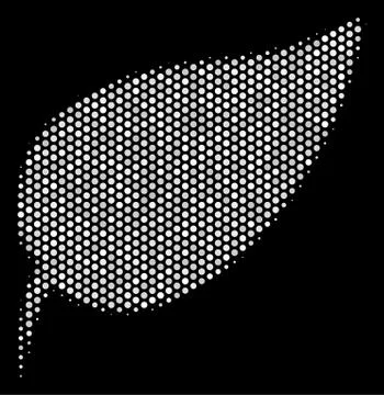 White Pixel Herbal Leaf Icon Stock Illustration