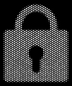 White Pixel Lock Icon Illustrazione stock