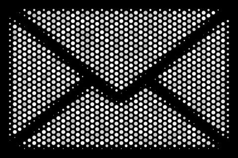 White Pixel Mail Envelope Icon Ilustração Stock