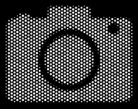 White Pixel Photo Camera Icon Stock Illustration