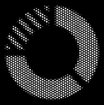 White Pixel Pie Chart Icon Stock Illustration