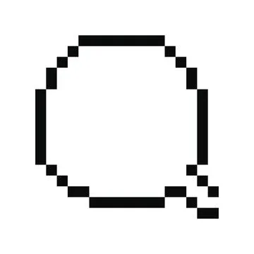 White pixel speech Bubble for game art. Sticker empty round dialogue cloud... Stock Illustration