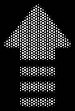 White Pixelated Arrow Pointer Icon Stock Illustration