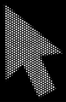 White Pixelated Cursor Arrow Icon Stock Illustration
