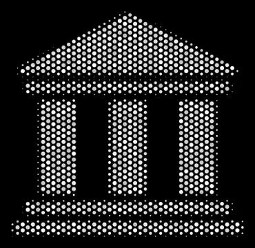 White Pixelated Library Building Icon Ilustración de archivo