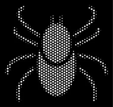 White Pixelated Mite Tick Icon Illustrazione stock