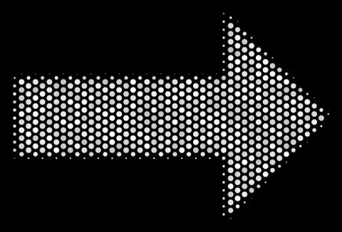 White Pixelated Right Arrow Icon 스톡 일러스트