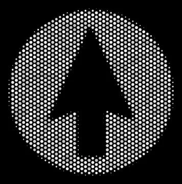 White Pixelated Rounded Arrow Icon Illustrazione stock