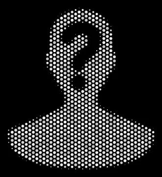 White Pixelated Unknown Person Icon Ilustración de archivo