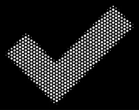 White Pixelated Yes Icon Stockillustratie
