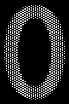 White Pixelated Zero Digit Icon Stock Illustration