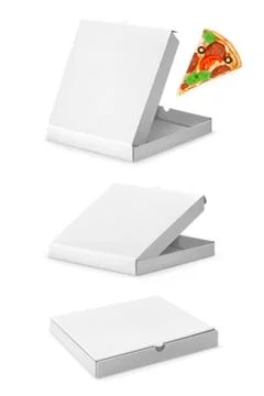 White pizza boxes, vector illustration Stock Illustration