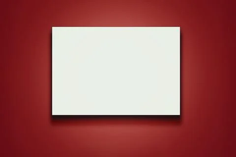 White placard with empty place for mockup on red wall Stock Illustration
