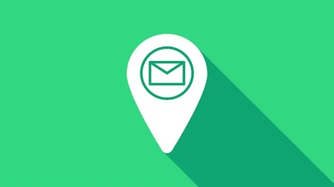 White Placeholder on map paper in perspective icon isolated on green background Video stock 146949167