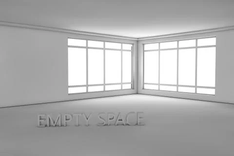 White plain empty room Stock Illustration