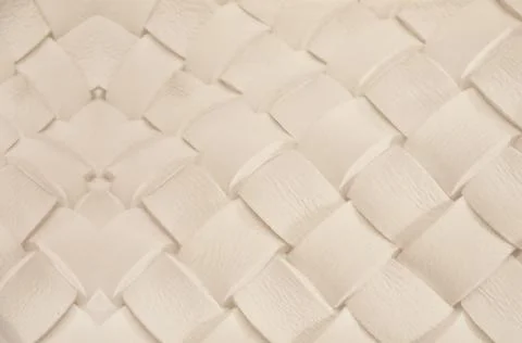 White plaited leather surface as background, closeup Stock Photos