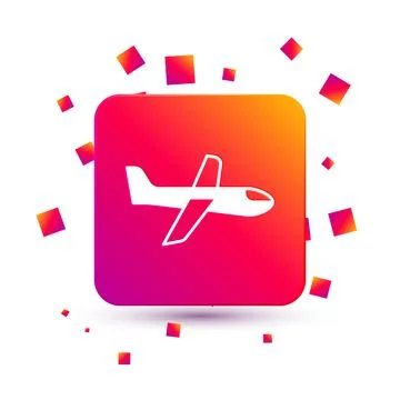 White Plane icon isolated on white background. Flying airplane icon. Airliner Stock Illustration