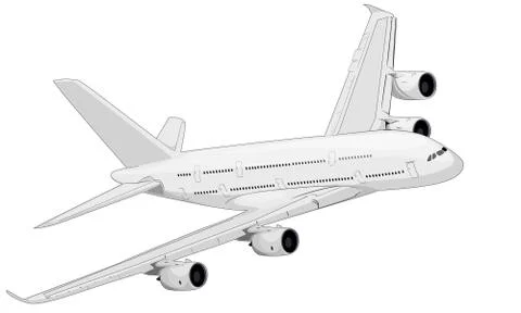 The white plane Stock Illustration