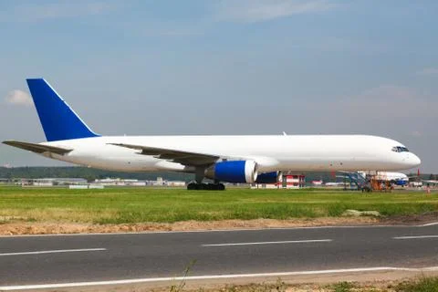 White plane on the platform Stock Photos