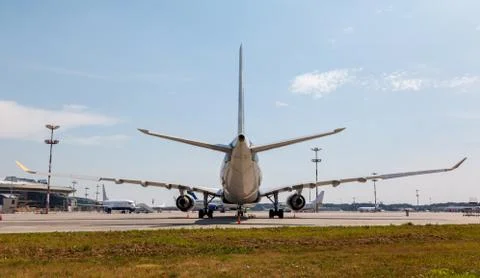 White plane on the platform Stock Photos