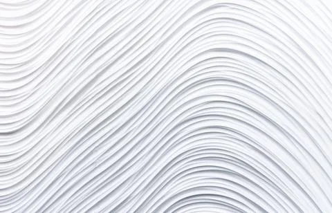 White plastic 3D panel with wavy texture. Stock Photos