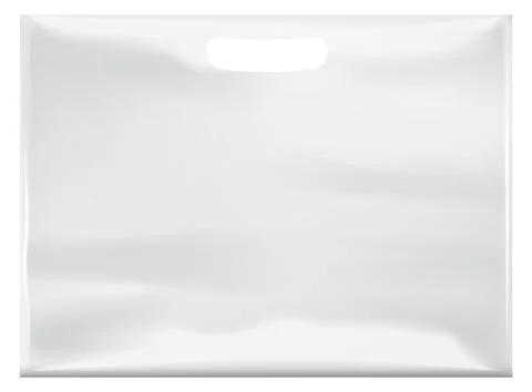 White plastic bag. Realistic retail package mockup Stock Illustration