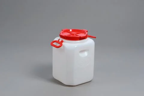 White plastic barrel, container, on a white background Stock Photos