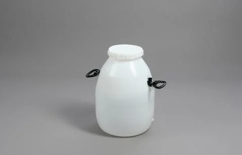 White plastic barrel, container, on a white background Stock Photos