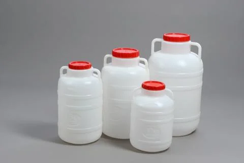 White plastic barrel, container, on a white background Stock Photos