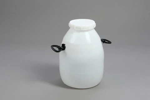 White plastic barrel, container, on a white background Stock Photos
