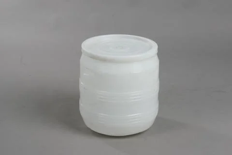 White plastic barrel, container, on a white background Stock Photos