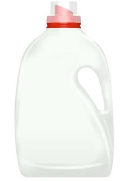 White plastic bottle for detergent isolated on white background Stock Illustration