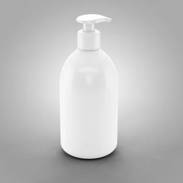 White plastic bottle with dispenser for cosmetic - mockup. 3d illustration Stock Illustration