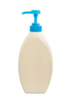 White plastic bottle isolated with clipping path Stock Photos