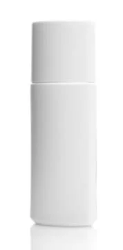 White plastic bottle or container without label for cosmetics, makeup and bea Stock Photos