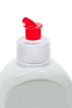 White plastic bottle with red cap Stock Photos