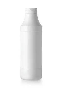 White plastic bottle template for liquid product mockup Stock Photos